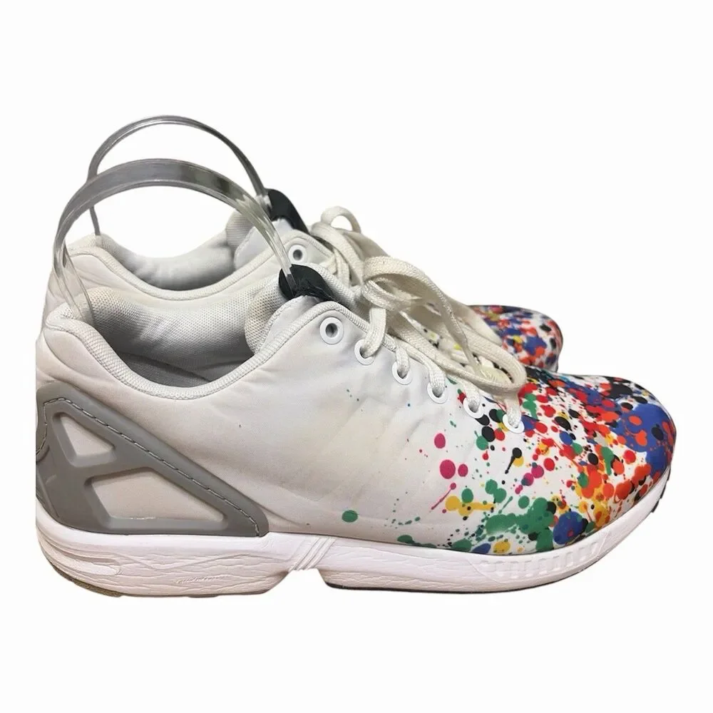 Adidas ZX Flux Splatter White Multi Color Splash Drip Mens Sneakers B34487 9
